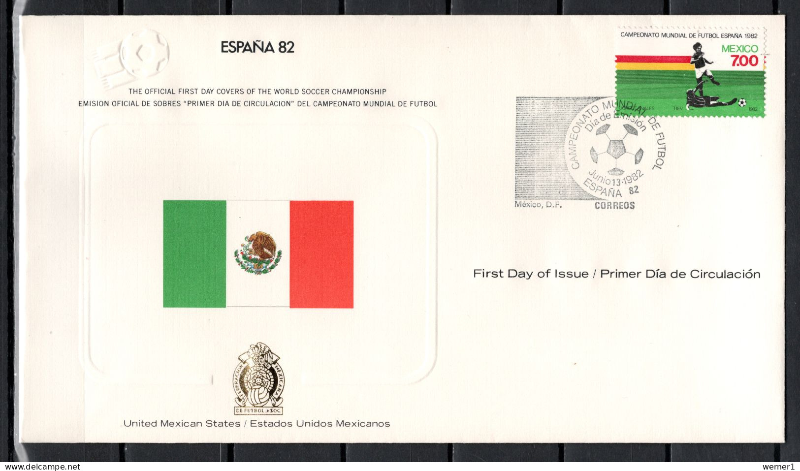Mexico 1982 Football Soccer World Cup Commemorative FDC - 1982 – Spain
