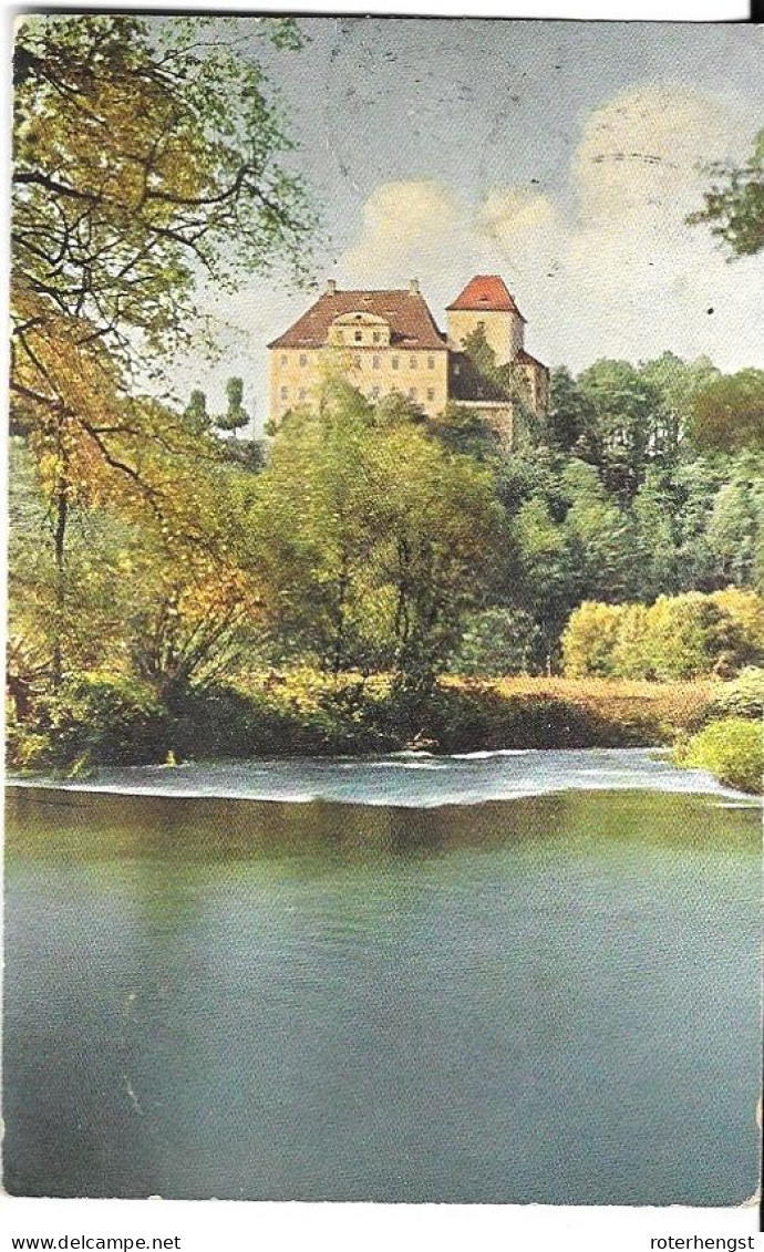 Germany Freital 24.4.1922 Mixed Franking Postcard Bieberstein Castle (30Pfg Two Different Colours) - Covers & Documents