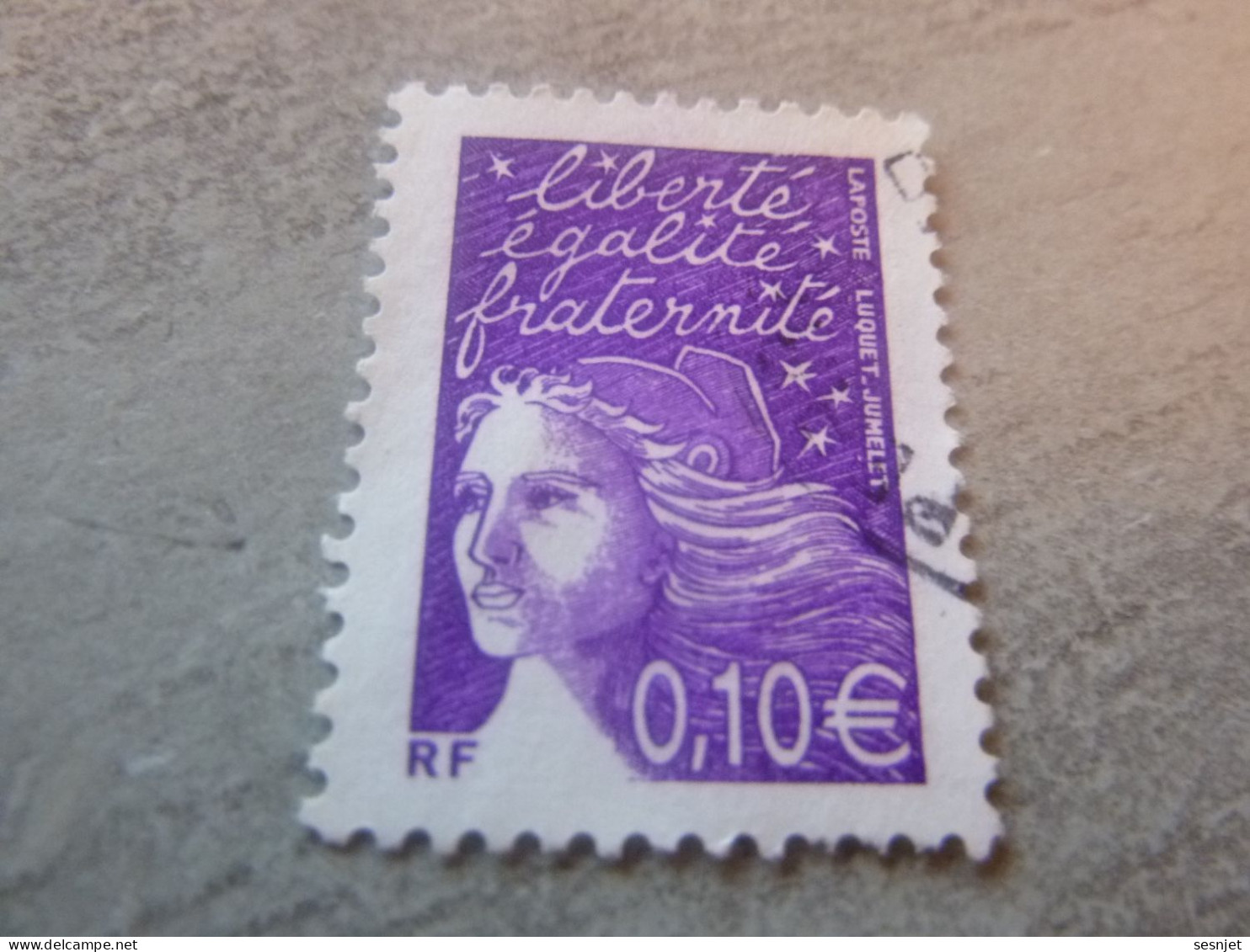 Marianne De Luquet - 0.10 € - Yt 3446 - Violet-rouge - Oblitéré - Année 2002 - - Usados