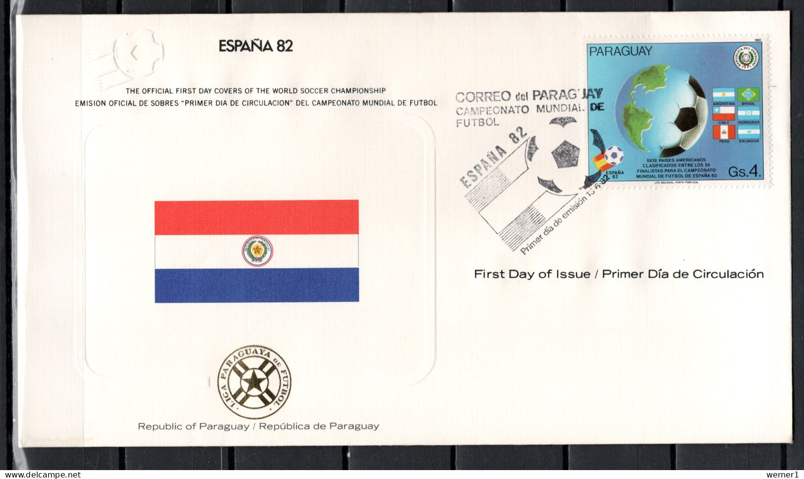 Paraguay 1982 Football Soccer World Cup Commemorative FDC - 1982 – Espagne
