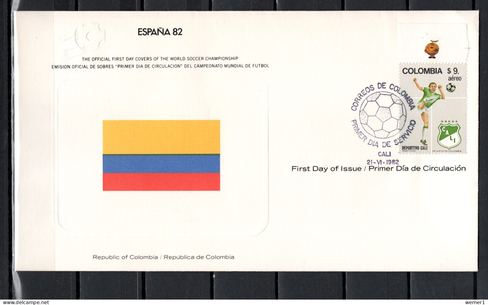 Colombia 1982 Football Soccer World Cup Commemorative FDC - 1982 – Spain