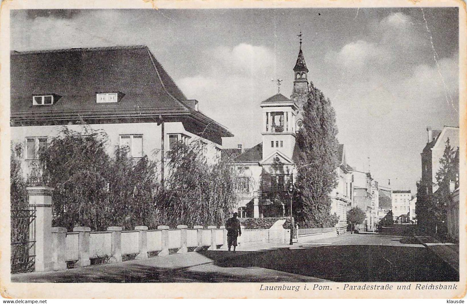 Lauenburg I.Pommern - Paradestraße Und Reichsbank - Pommern