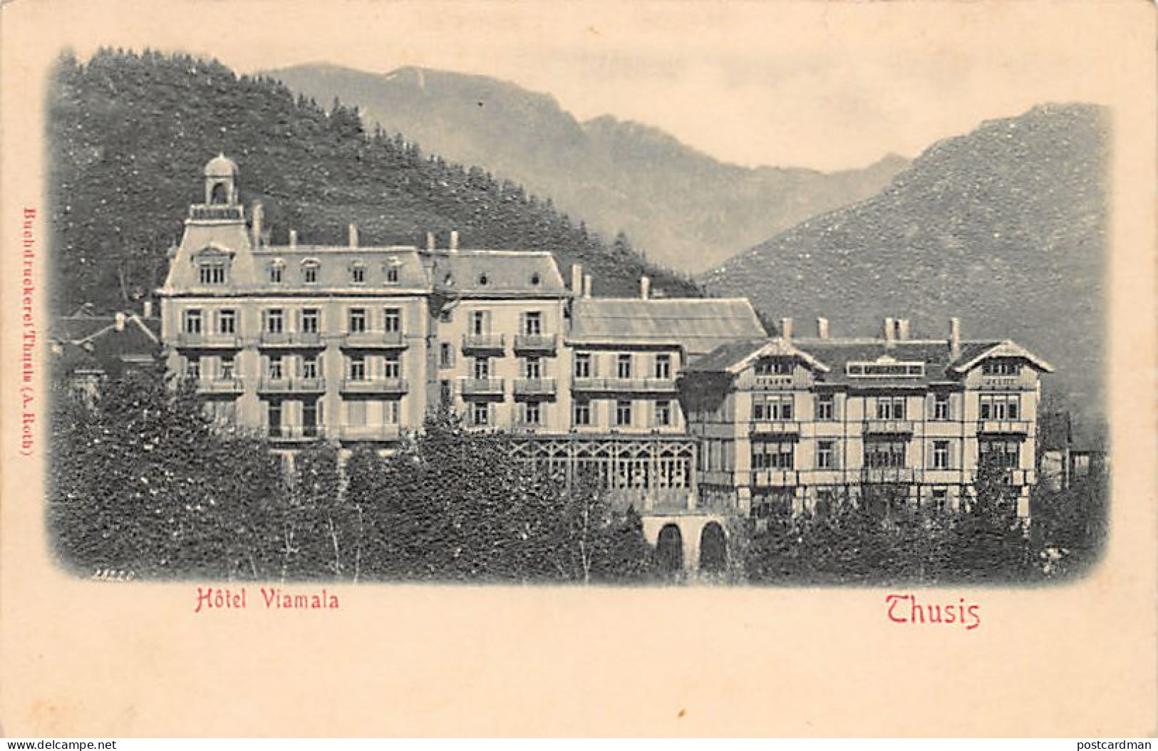 Schweiz - Thusis (GR) Hotel Viamala - Geprägte Karte - Relief - Verlag Buchdruckerei Thusis A. Roth  - Thusis