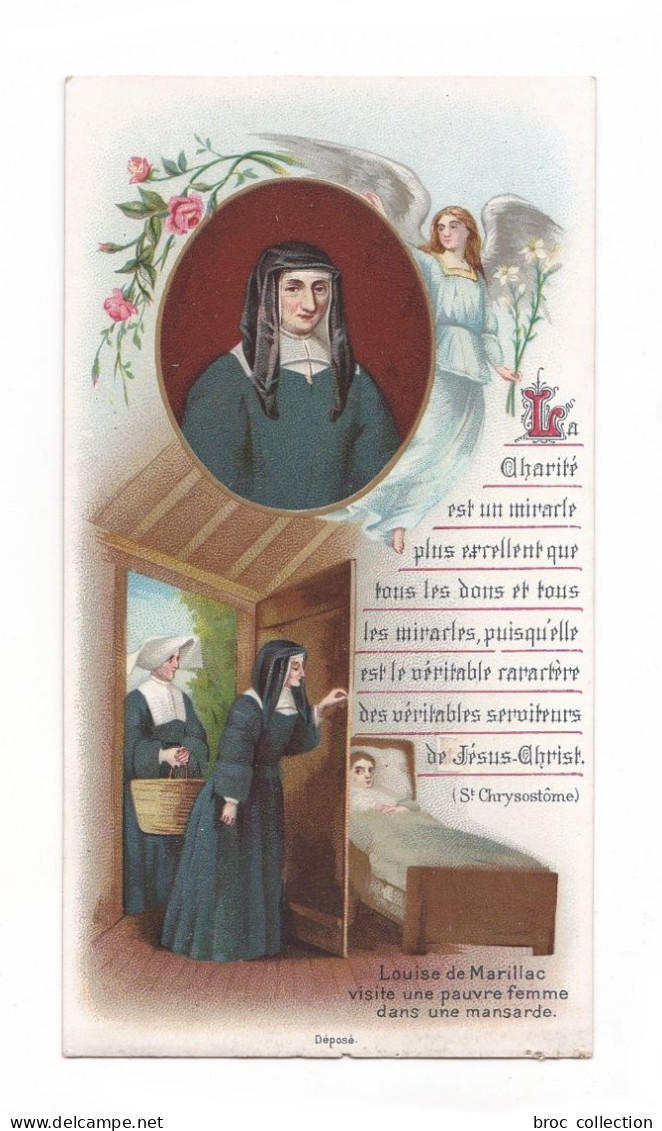 Louise De Marillac Visite Une Pauvre Femme, La Charité Est Un Miracle, Citation Saint Chrysostôme, 1891 - Devotion Images