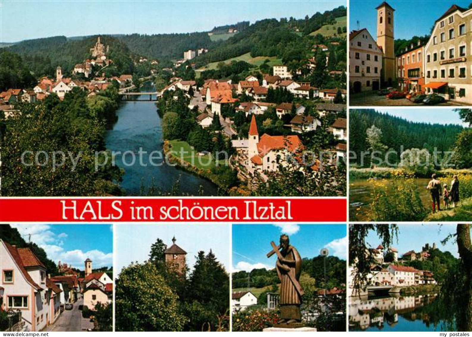 73253931 Hals Passau Panorama Marktplatz Statue Kirche Hals Passau - Passau