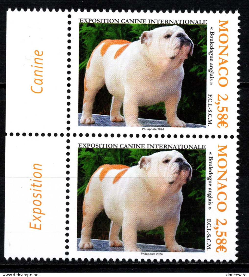 MONACO 2024 - PAIRE /  EXPOSITION CANINE INTERNATIONALE 2024 - NEUF ** - Unused Stamps