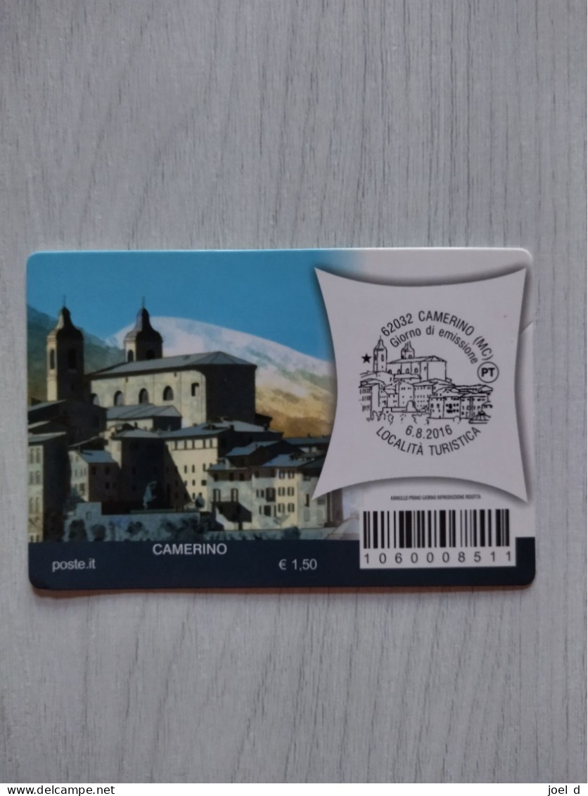 2016 ITALIA "PATRIMONIO NATURALE E PAESAGGISTICO - CAMERINO" Tessera Filatelica - Filatelistische Kaarten