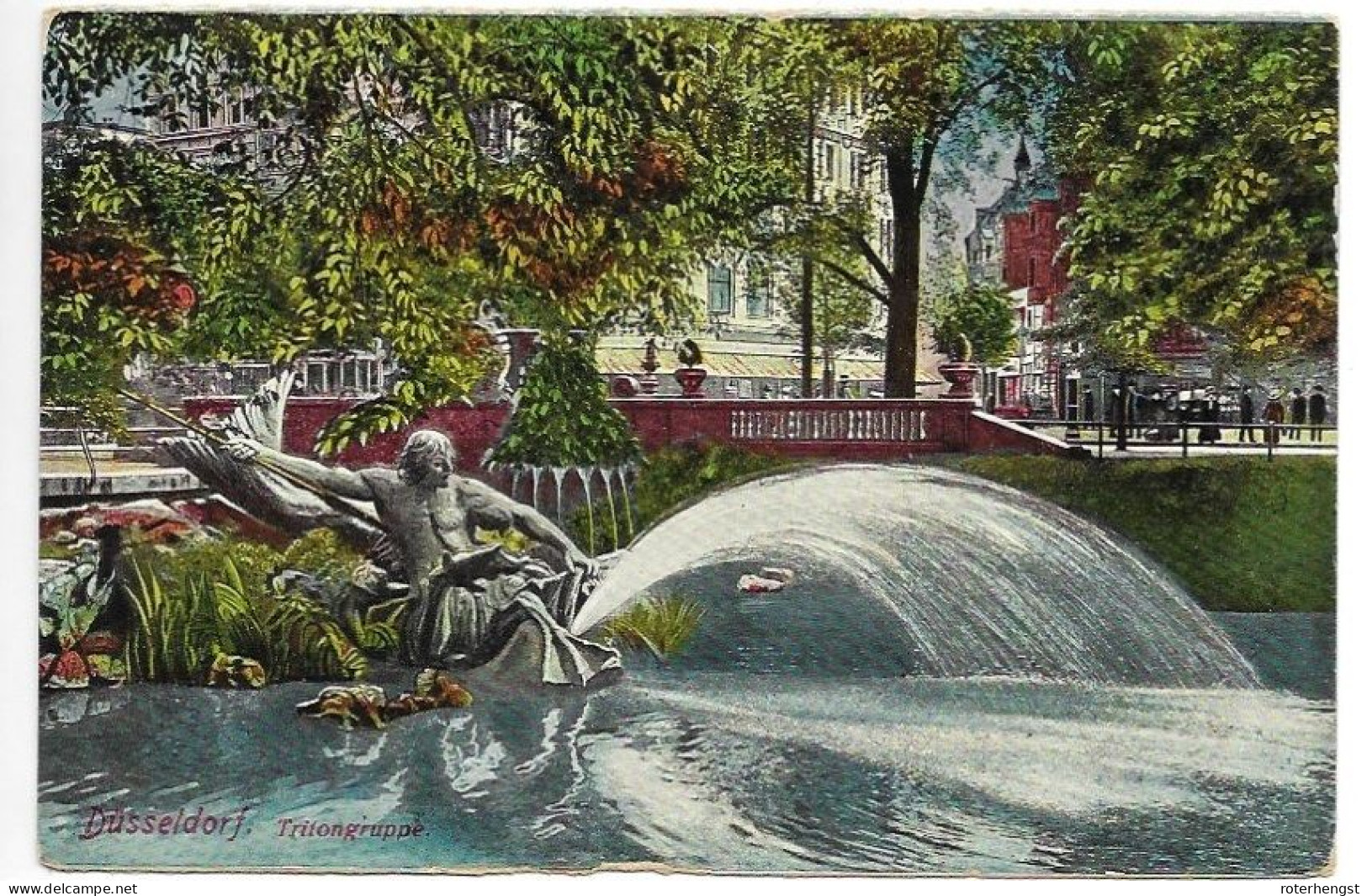 Duesseldorf 26.8.1922 Infla Card Triton Fountain - Covers & Documents