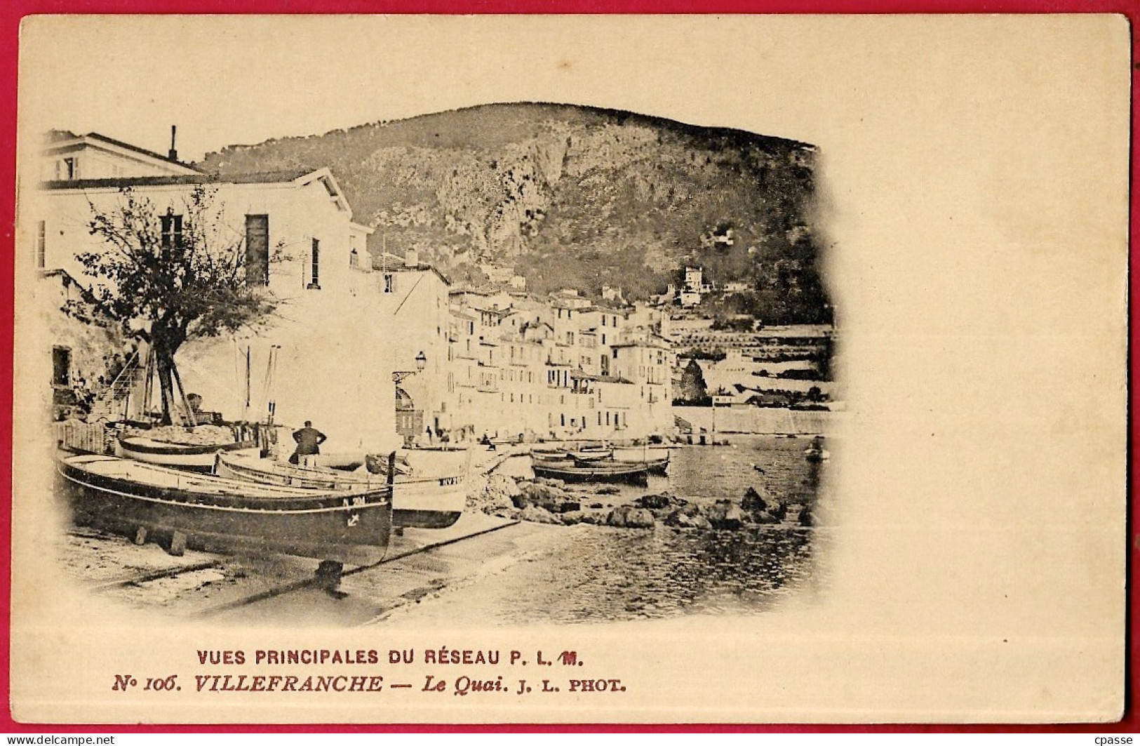 CPA 06 VILLEFRANCHE Alpes Maritimes "Vues Principales Du Réseau P.L.M." - Le QUAI ° J.L. Phot - Villefranche-sur-Mer