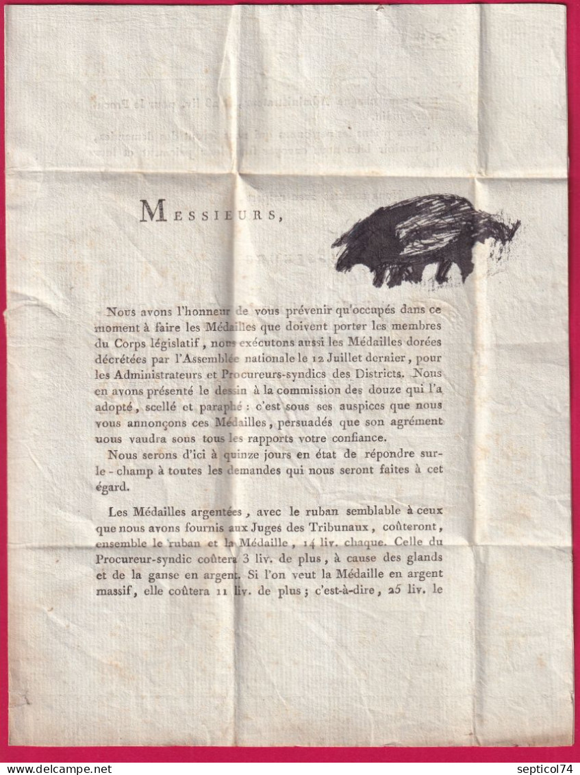 MARQUE PERIODIQUE FRANC EN ROUGE PARIS LENAIN N°55 INDICE 24 POUR DIEUZE MOSELLE LETTRE - 1701-1800: Précurseurs XVIII