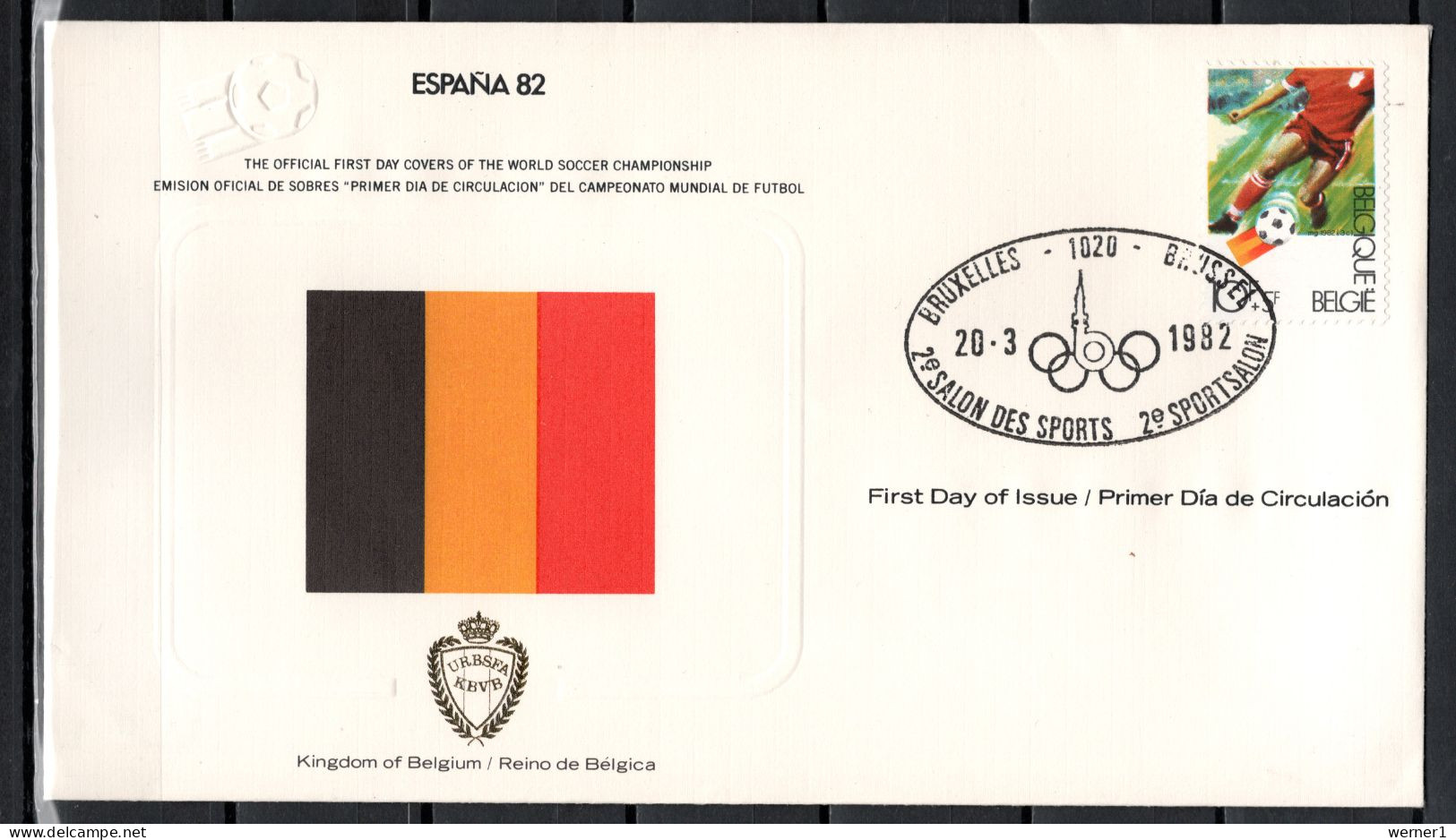 Belgium 1982 Football Soccer World Cup Commemorative FDC - 1982 – Espagne