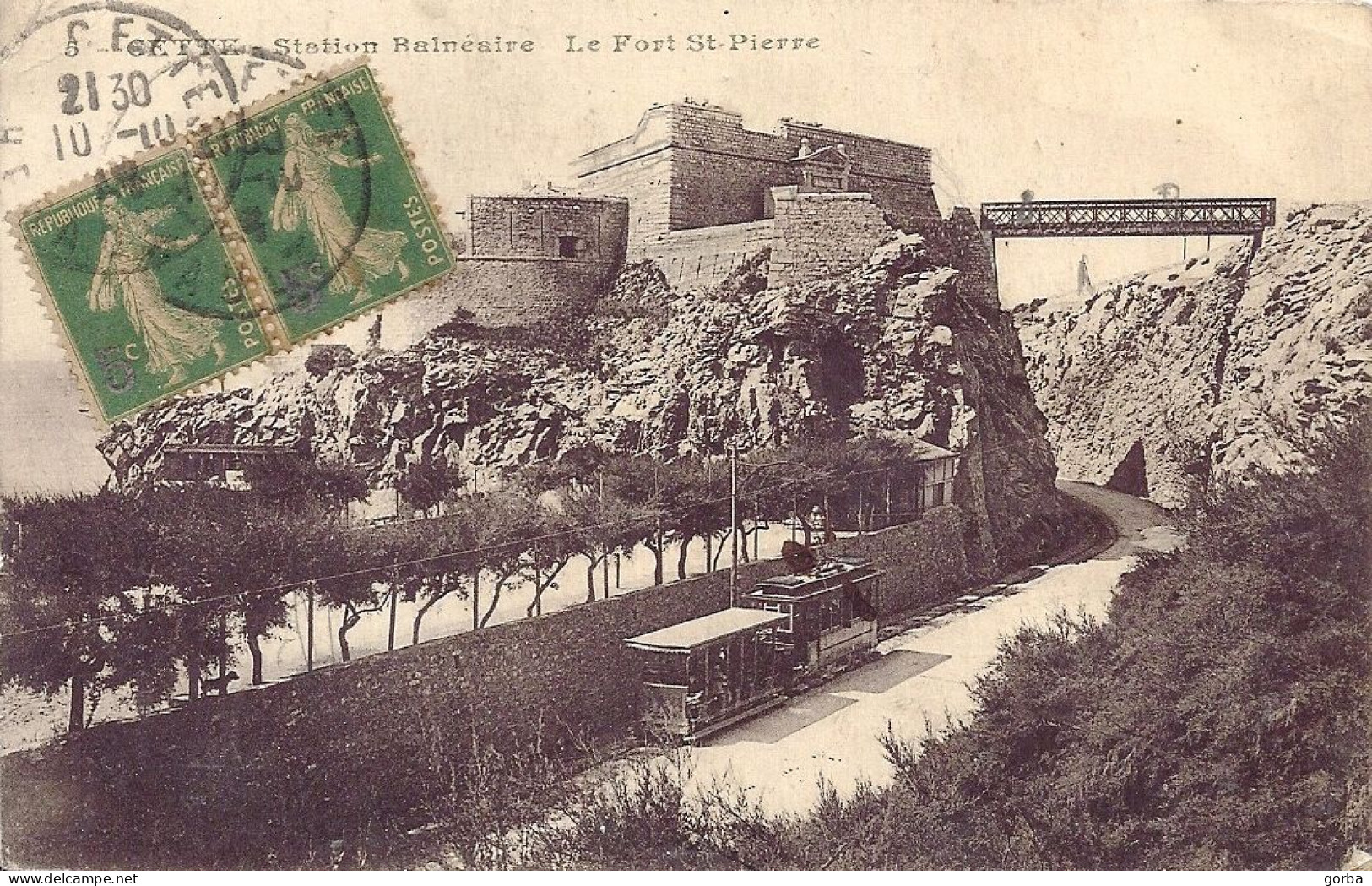 *CPA - 34 - CETTE (SETE) - Station Balnéaire - Le Fort St Pierre (A) - Tram Avec Wagon - Sete (Cette)