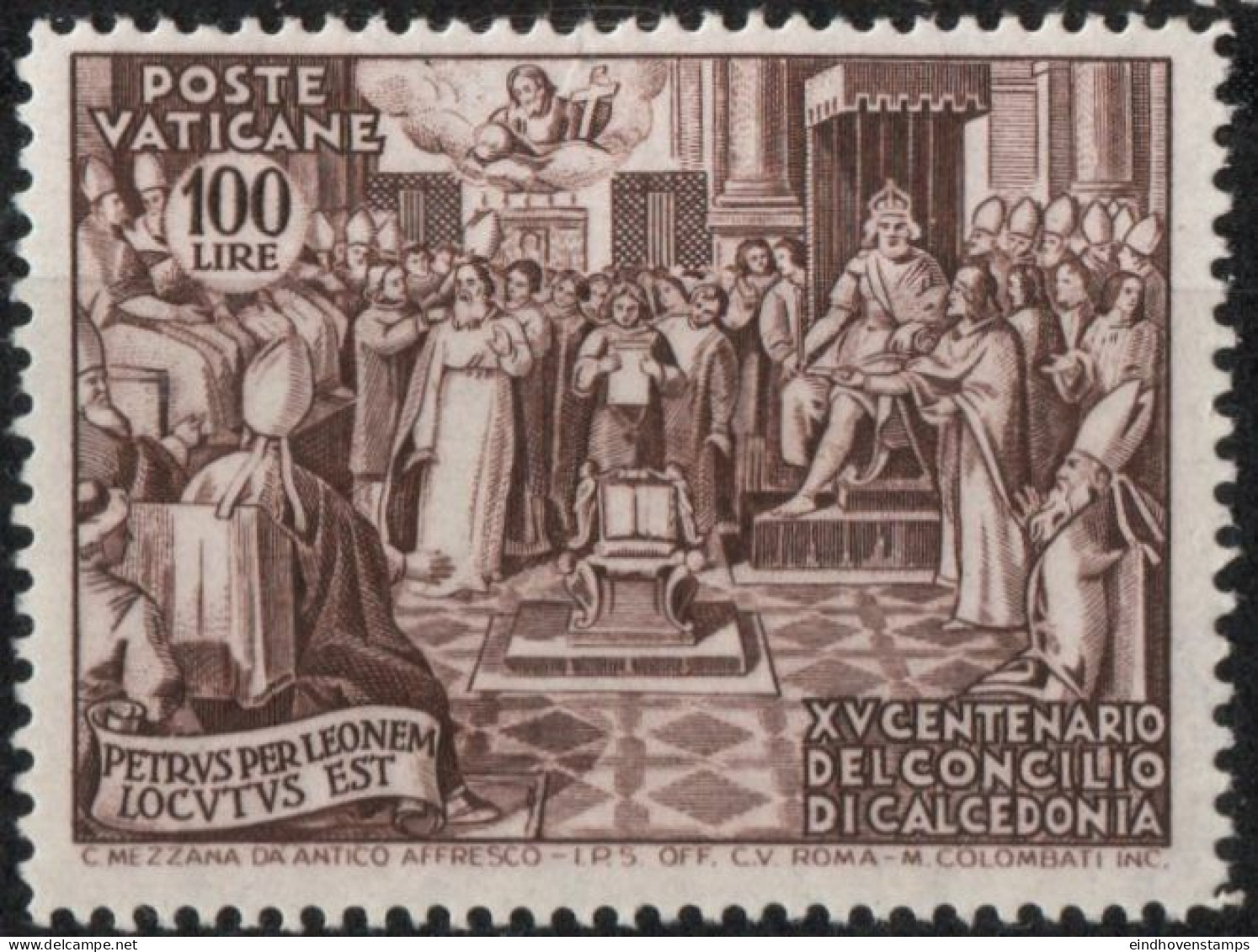 Vatican 1951 100 L Chalkedon Council For 1000 Year 1 Value MNH - Ungebraucht
