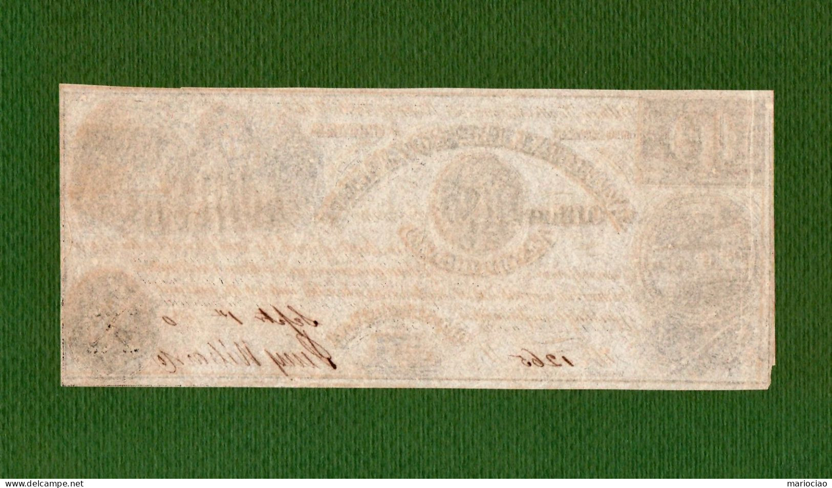 USA Note Internal Improvement Office $10 Springfield, ILLINOIS 1840 EXTREMELY RARE N.1265 - Sonstige & Ohne Zuordnung