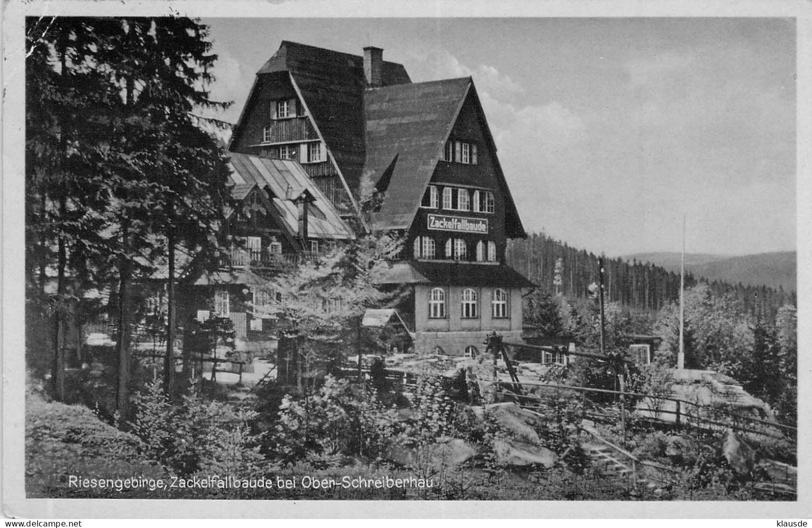 Zackelfallbaude - Riesengebirge Oberschreiberhau Gel.1943 SST - Böhmen Und Mähren