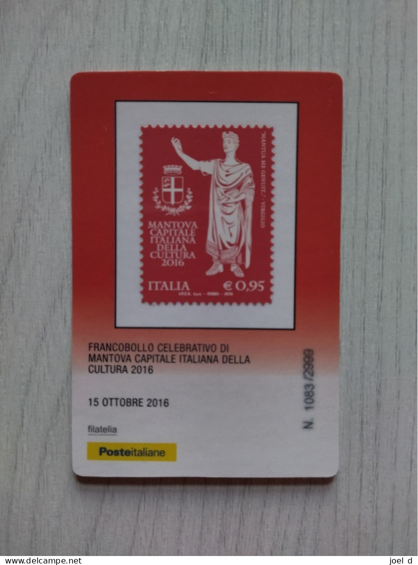 2016 ITALIA "MANTOVA CAPITALE ITALIANA DELLA CULTURA 2016" Tessera Filatelica - Cartes Philatéliques