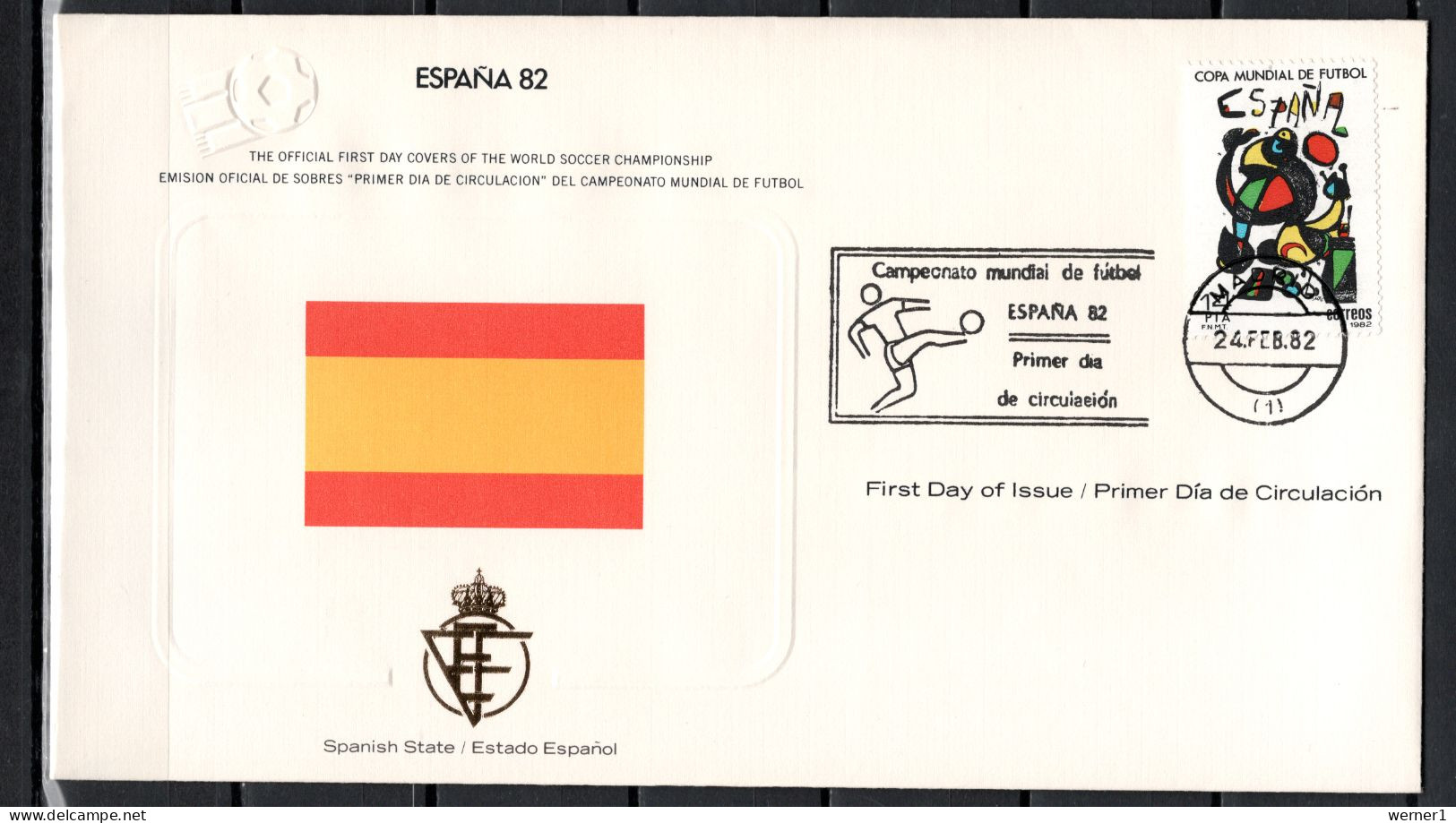 Spain 1982 Football Soccer World Cup Commemorative FDC - 1982 – Espagne
