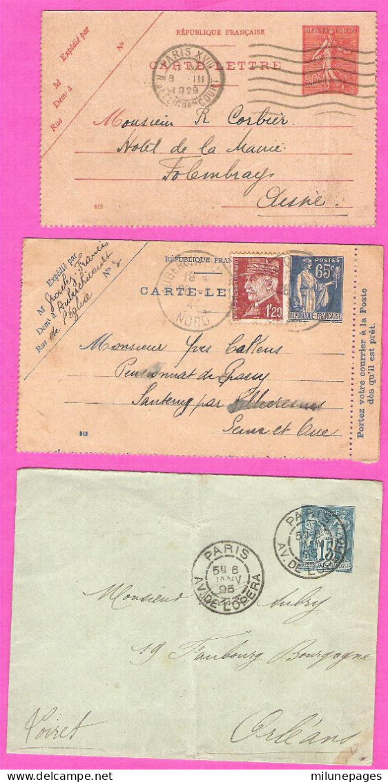 Lot De 12 Entiers Postaux France CP ENV CL Sage Pasteur Semeuse Ensemble Agréable - Konvolute: Ganzsachen & PAP