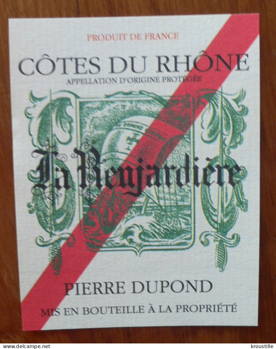 ETIQUETTE LA RENJARDIERE - COTES DU RHONE - NEUVE - Côtes Du Rhône