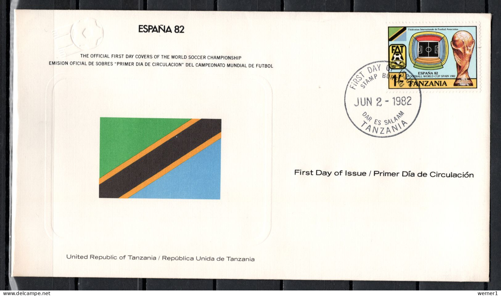 Tanzania 1982 Football Soccer World Cup Commemorative FDC - 1982 – Spain