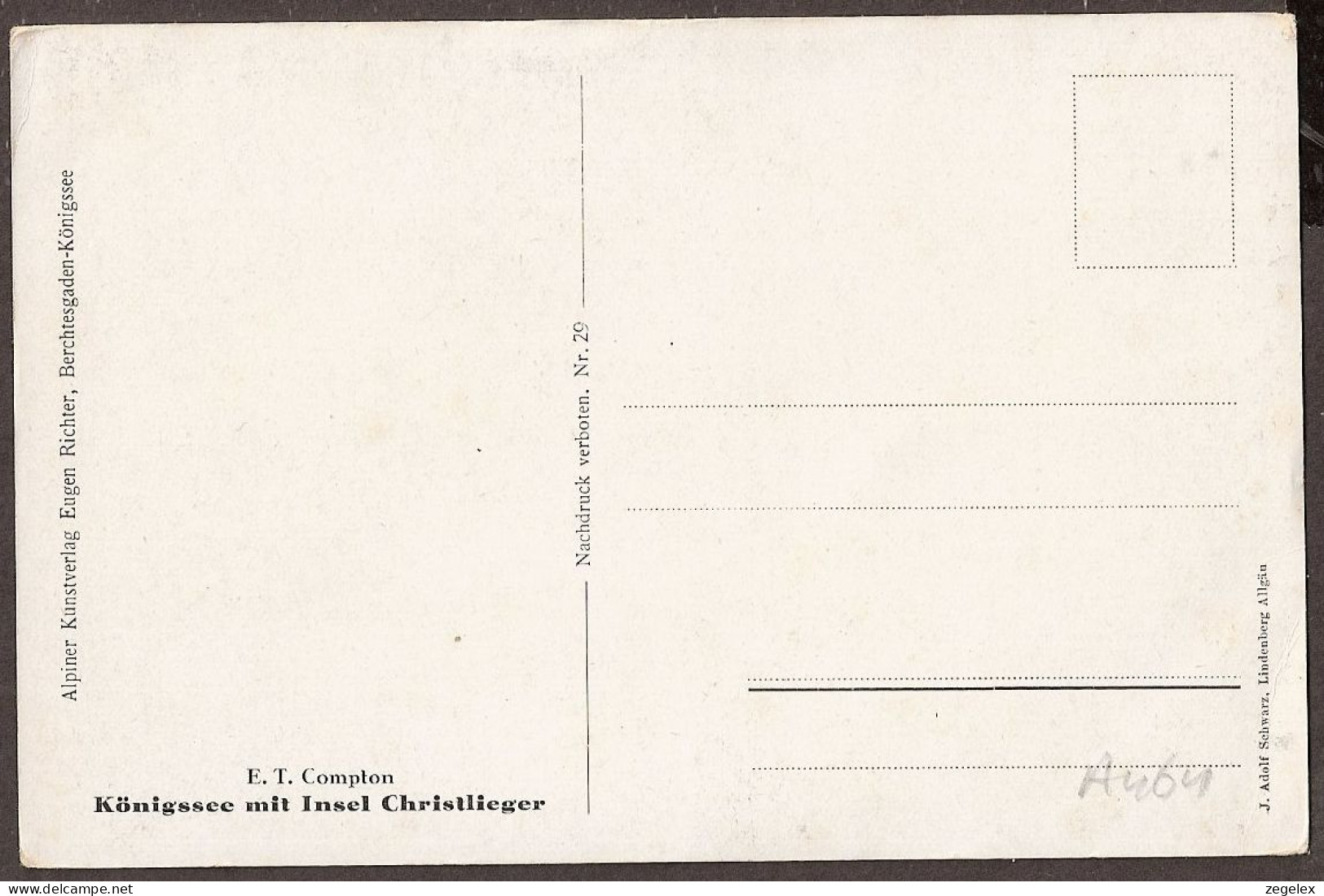 Königssee Mit Insel Christlieger - Illustrateur Rompton - Bad Reichenhall