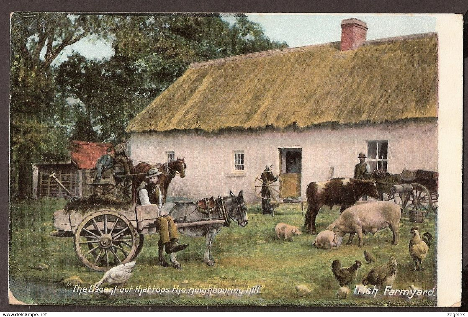 Irish Farmyard 1910 - Farm, Cow, Horse, Chicken, Tatched Cottage - Sonstige & Ohne Zuordnung