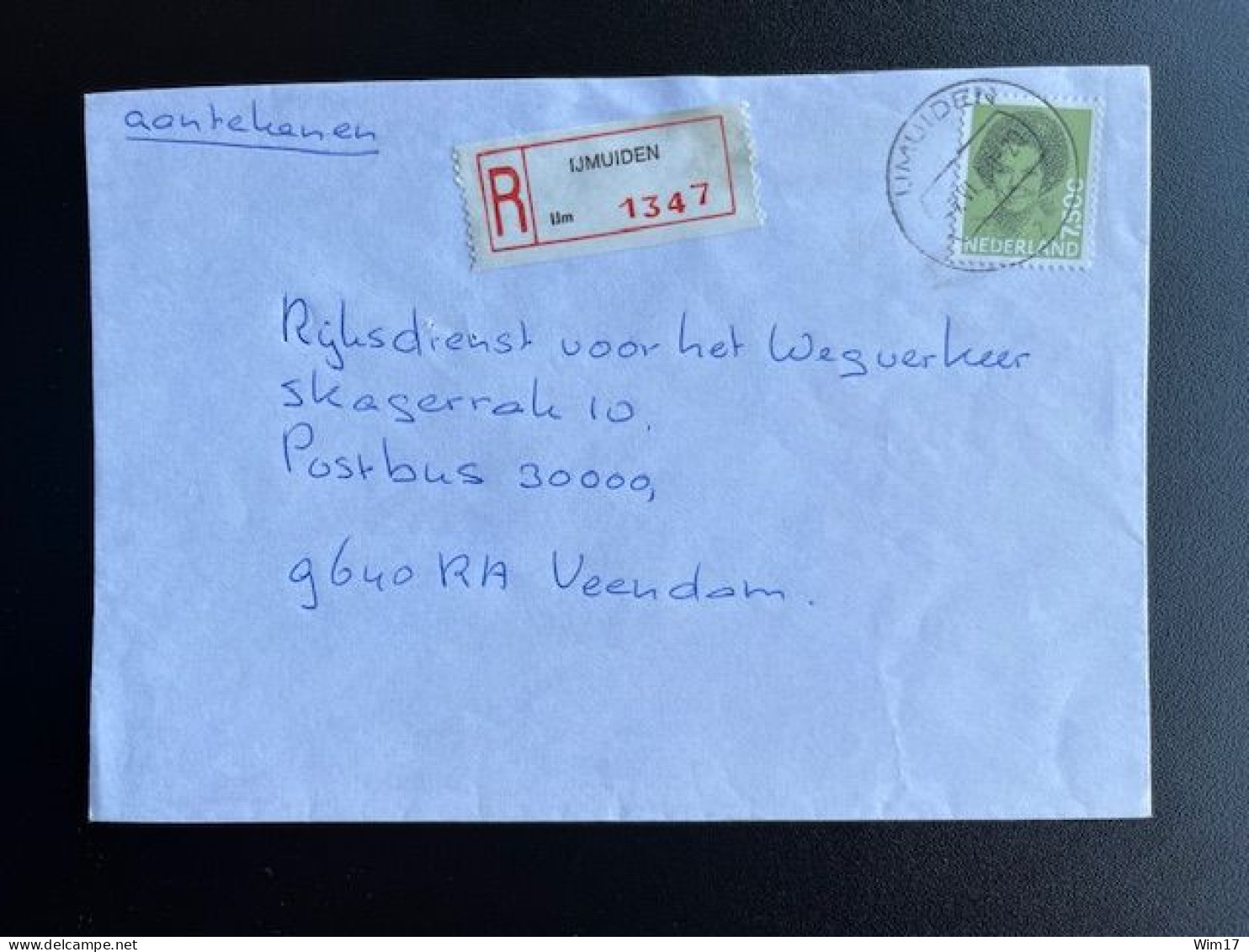 NETHERLANDS 1990 REGISTERED LETTER IJMUIDEN TO VEENDAM 07-06-1990 NEDERLAND AANGETEKEND - Brieven En Documenten