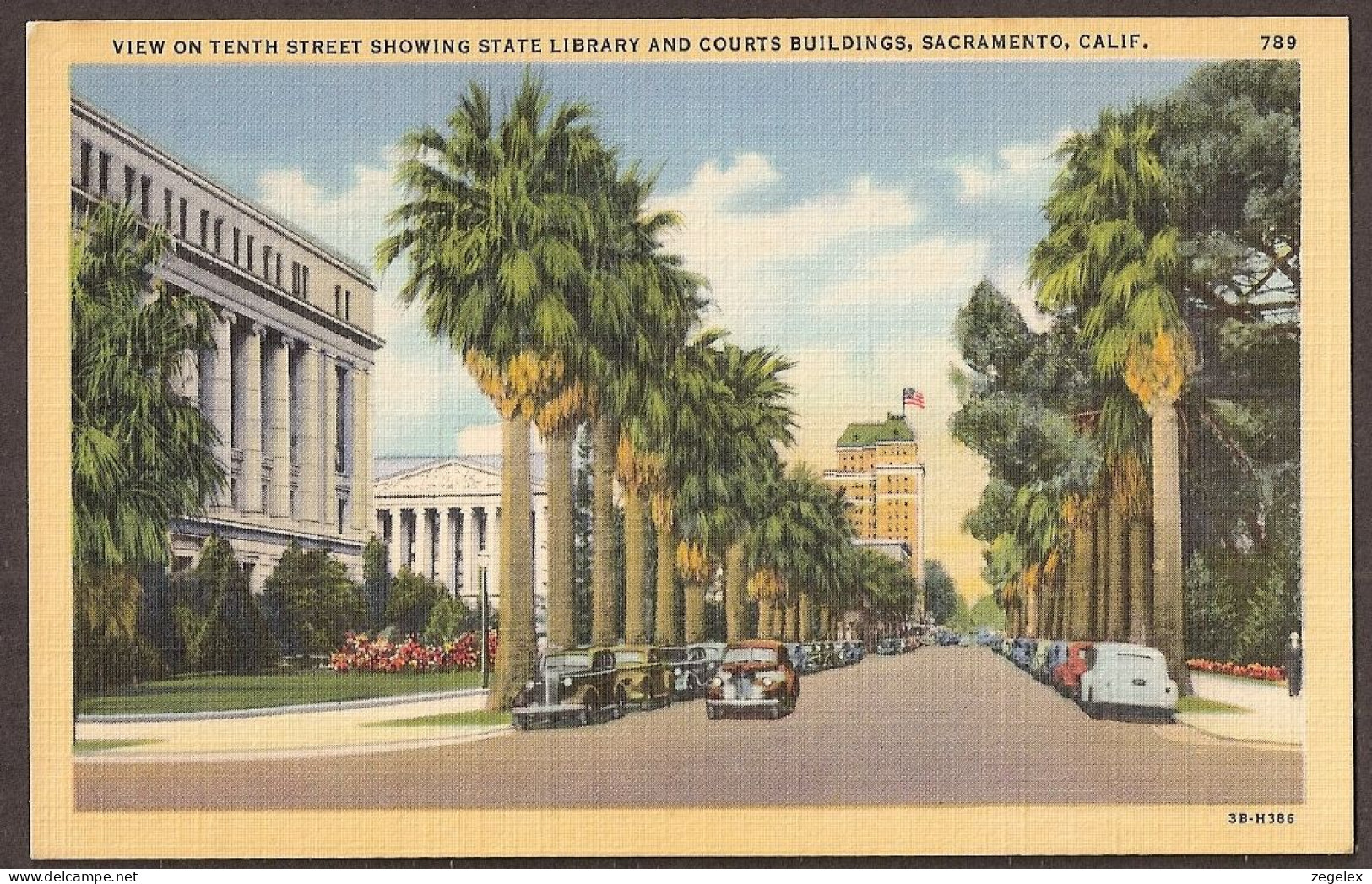 Sacramento, California - View On Tenth Street Showing State Library And Courts Buildings - Andere & Zonder Classificatie