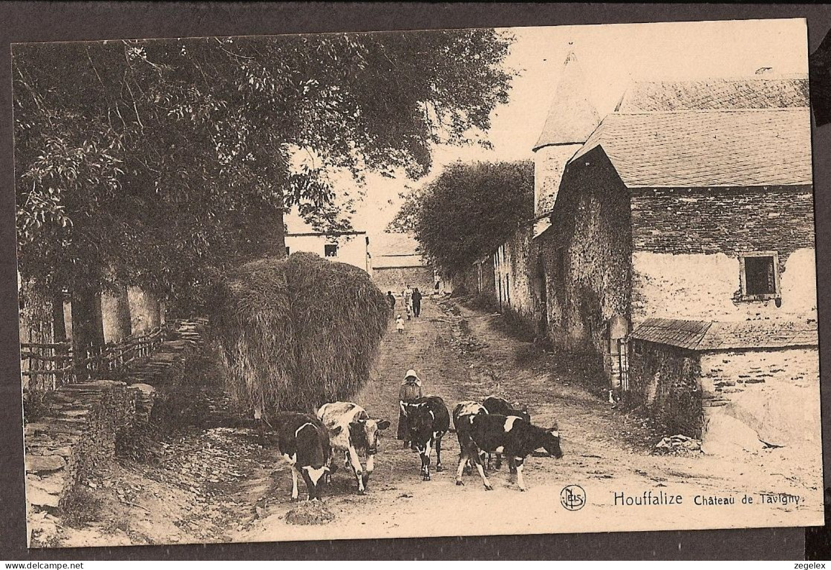 Houffalize - Château De Tavigny - Femme Paysanne Avec Des Vaches - Houffalize