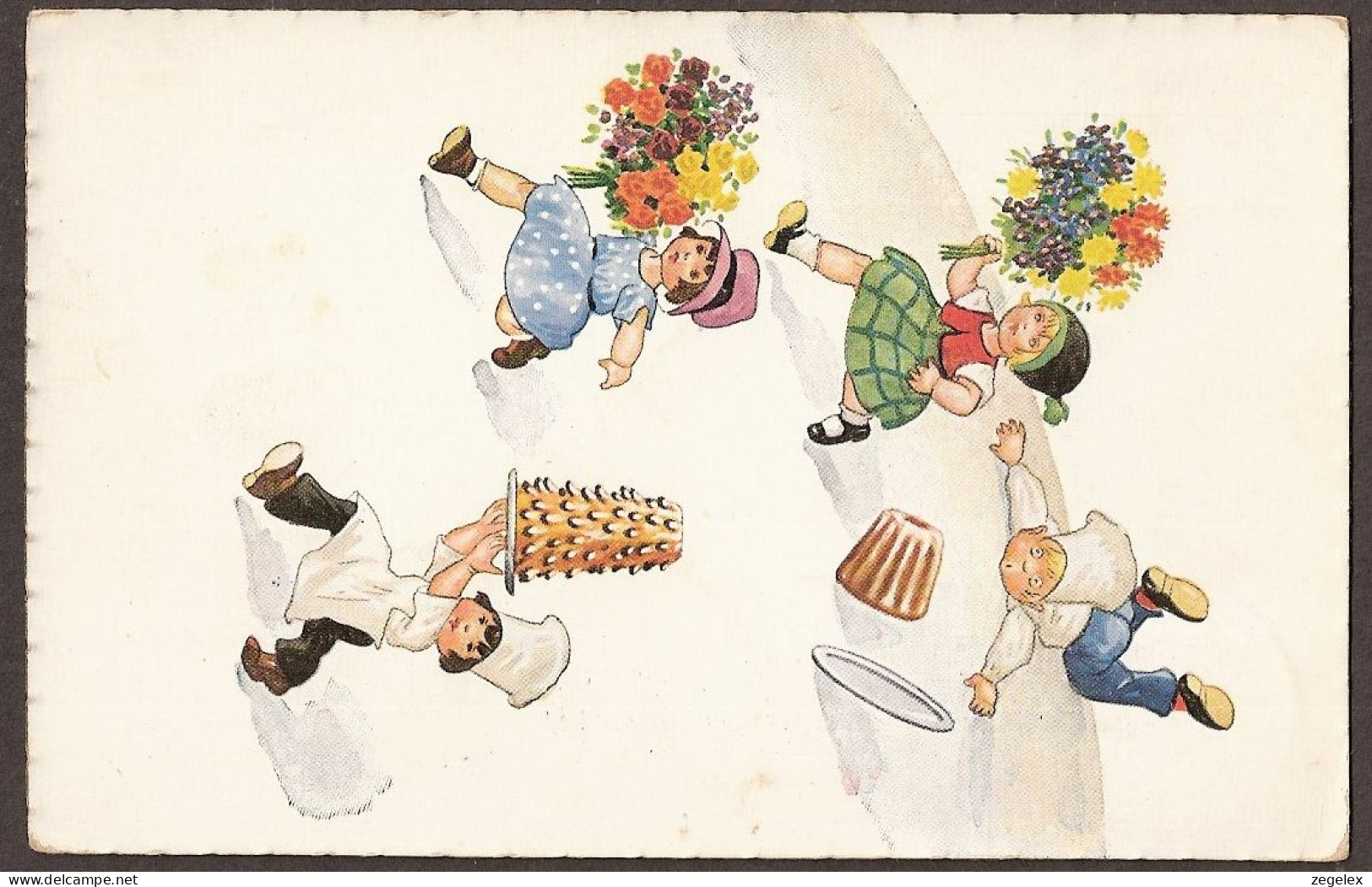 Le Petit Chef Malheureux- Jolie Carte Postale Ancienne 1928 - Vintage Card - Children's Drawings