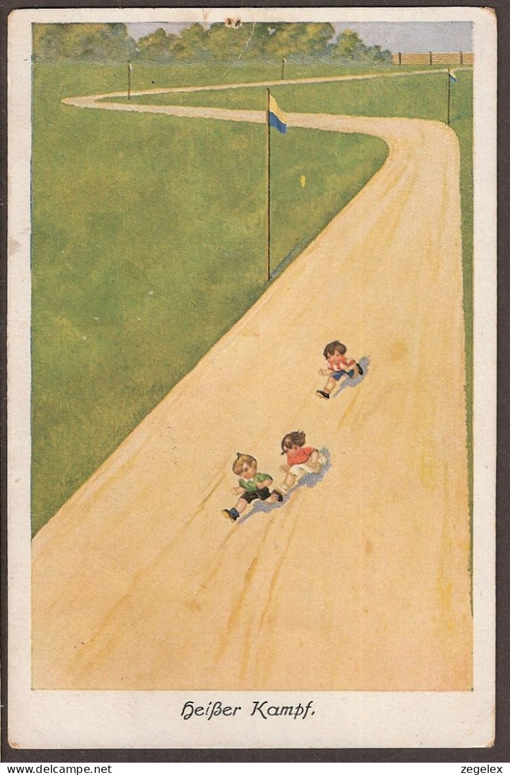 Des Enfants Dans Un Match Passionnant  - Jolie CPA 1928  - Vintage Card - Dibujos De Niños