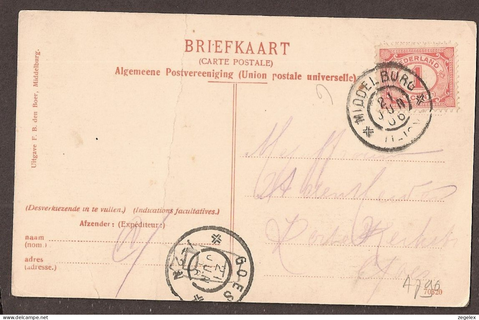 Meliskerke - Vrouw In Klederdracht Op Klompen - 1906 - Autres & Non Classés