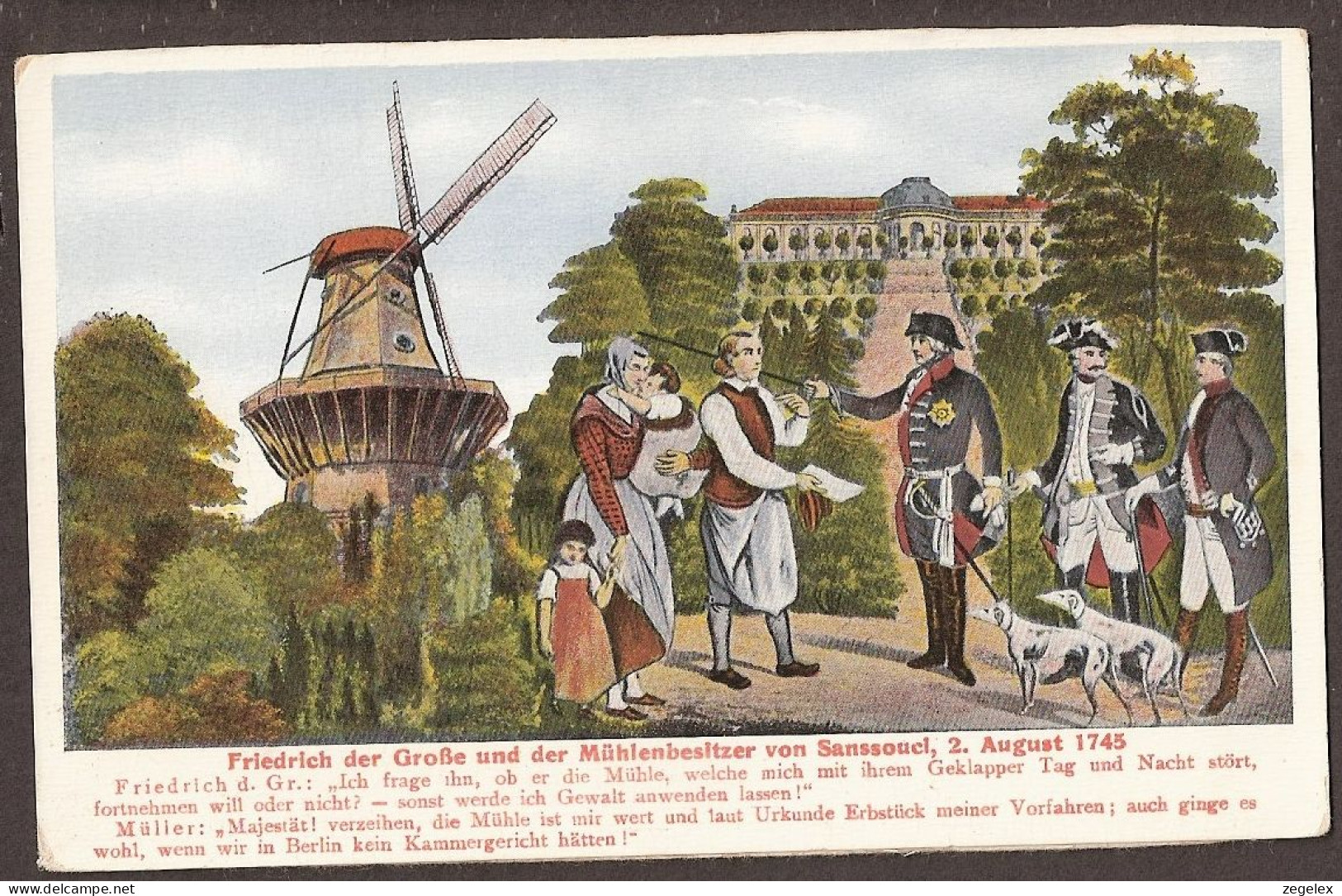 Sanssouci - Friedrich Der Grosse Und Der Mühlenbesitzer. Windmill, Moulin à Vent. - Potsdam