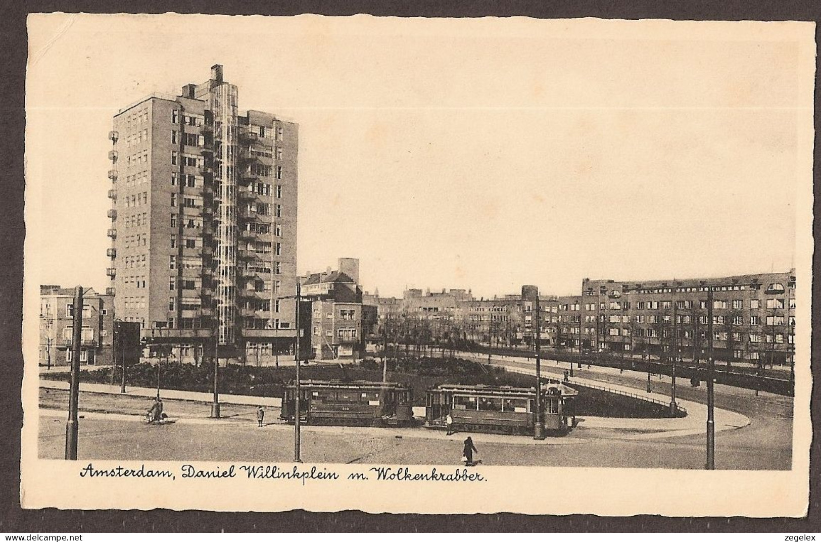 Amsterdam 1935 - Daniel Willinkplein Met Trams - Amsterdam