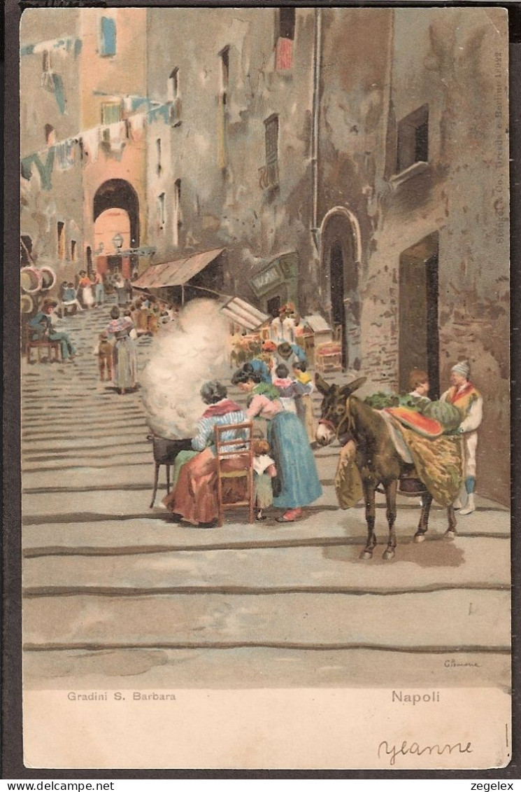 Napoli 1902 - Gradini S. Barbara - Napoli (Napels)