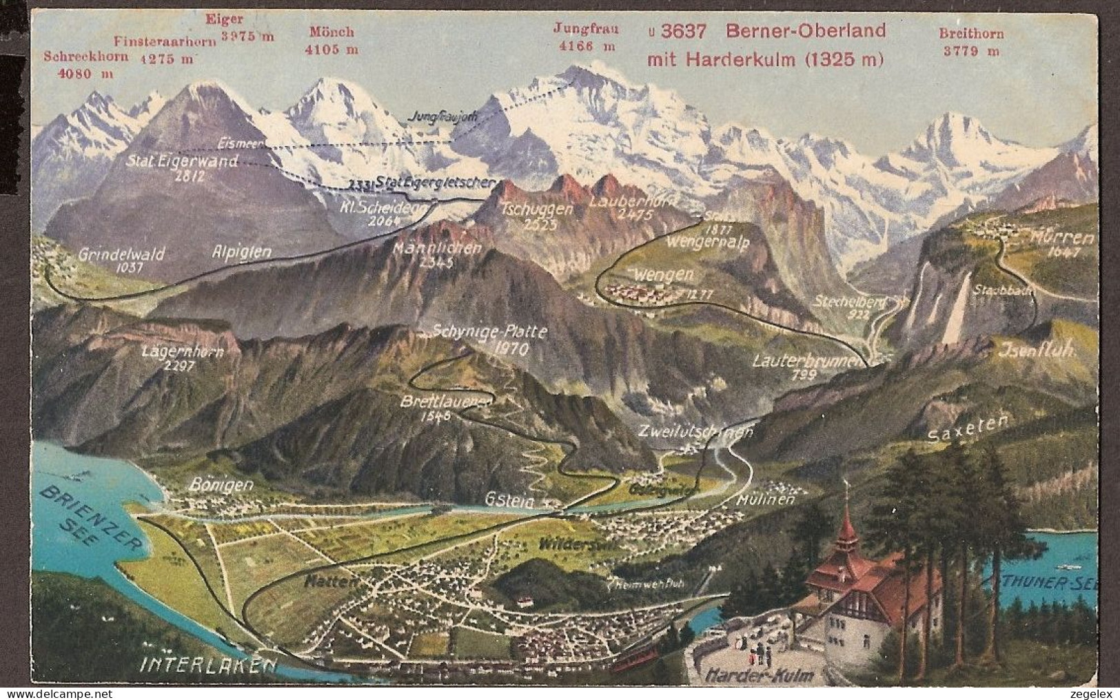 Switzerland Map - Interlaken - Brienzersee - Thunersee - Autres & Non Classés