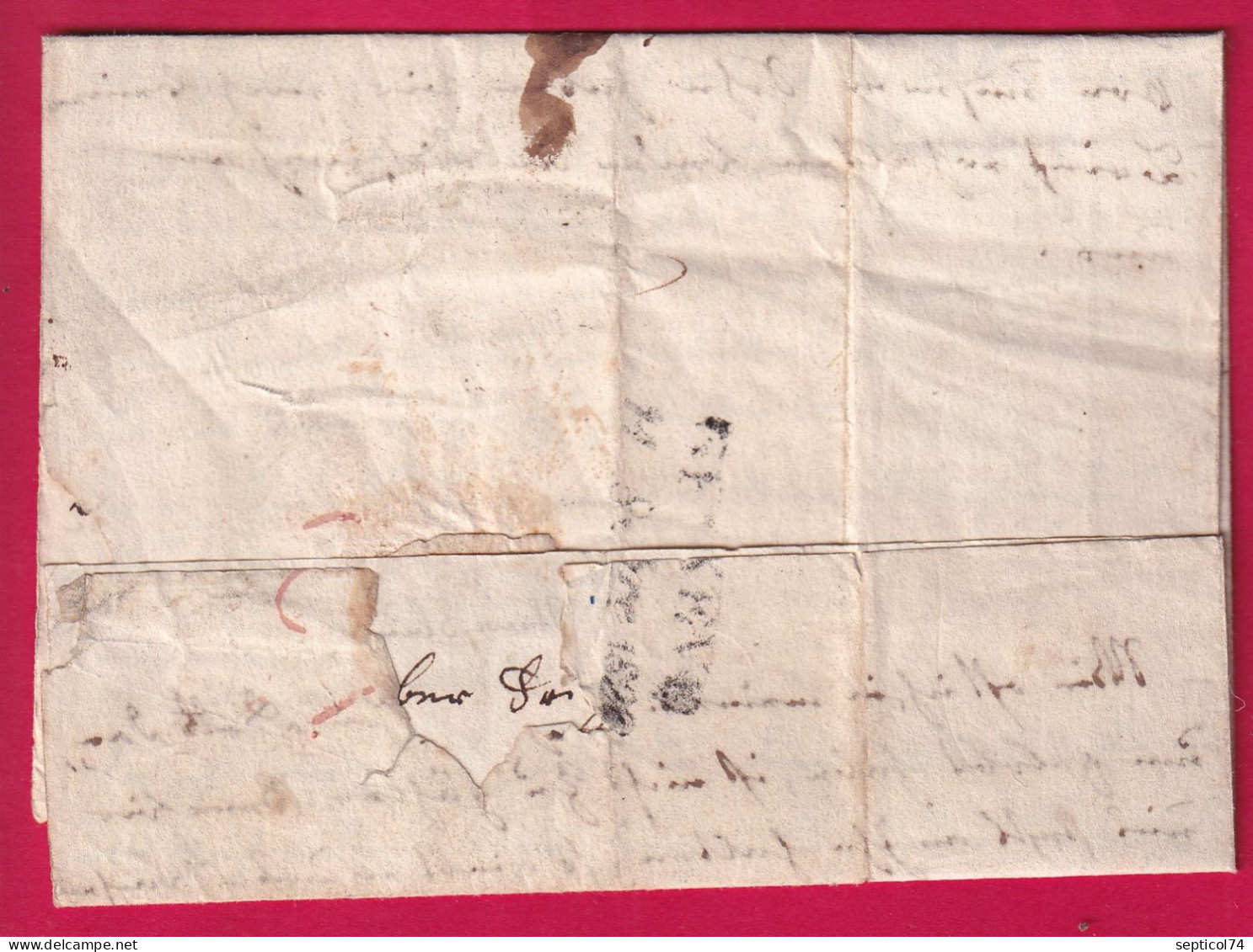 MARQUE 67 STRASBOURG BAS RHIN ACHEMINEE ALLEMAGNE POUR GENEVE SUISSE CF6D TAXE ROUGE 13 LETTRE - 1801-1848: Precursors XIX