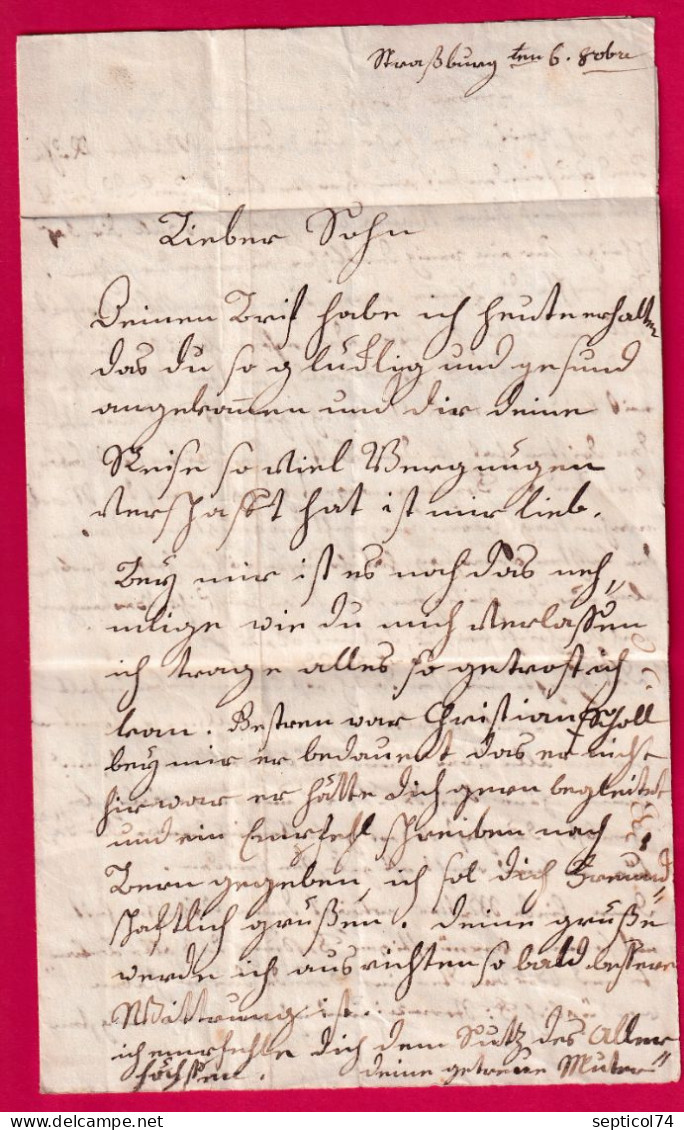 MARQUE 67 STRASBOURG BAS RHIN ACHEMINEE ALLEMAGNE POUR GENEVE SUISSE CF6D TAXE ROUGE 13 LETTRE - 1801-1848: Precursors XIX