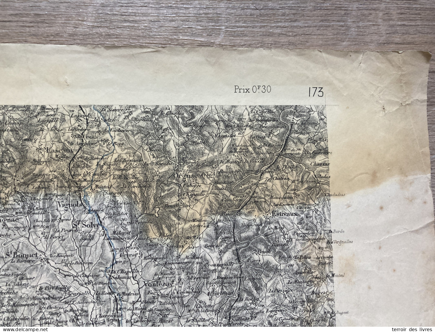 Carte état Major TULLE S.O. 1863 1892 35x54cm AYEN ST-CYPRIEN ST-ROBERT PERPEZAC-LE-BLANC VARS-SUR-ROSEIX LOUIGNAC ST-AU - Carte Geographique