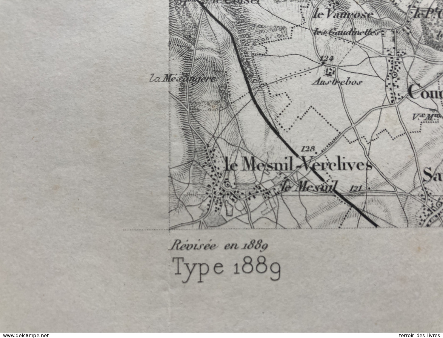Carte état Major ROUEN 1889 35x54cm BOUCHEVILLIERS NEUF-MARCHE AMECOURT TALMONTIERS ST-PIERRE-ES-CHAMPS MESNIL-SOUS-VIEN - Cartes Géographiques