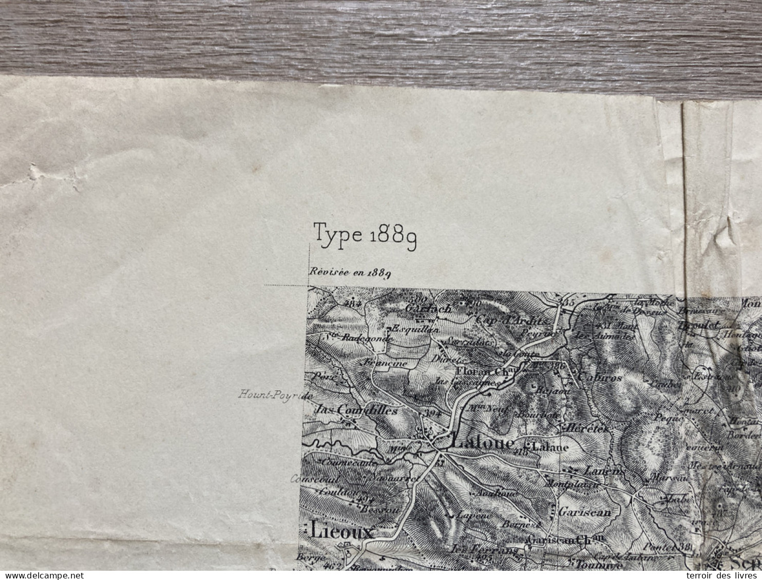 Carte état Major SAINT-GAUDENS S.E. 1889 35x54cm MONTSAUNES SALIES-DU-SALAT LESTELLE-DE-ST-MARTORY ST-MARTORY MANE MAZER - Geographical Maps