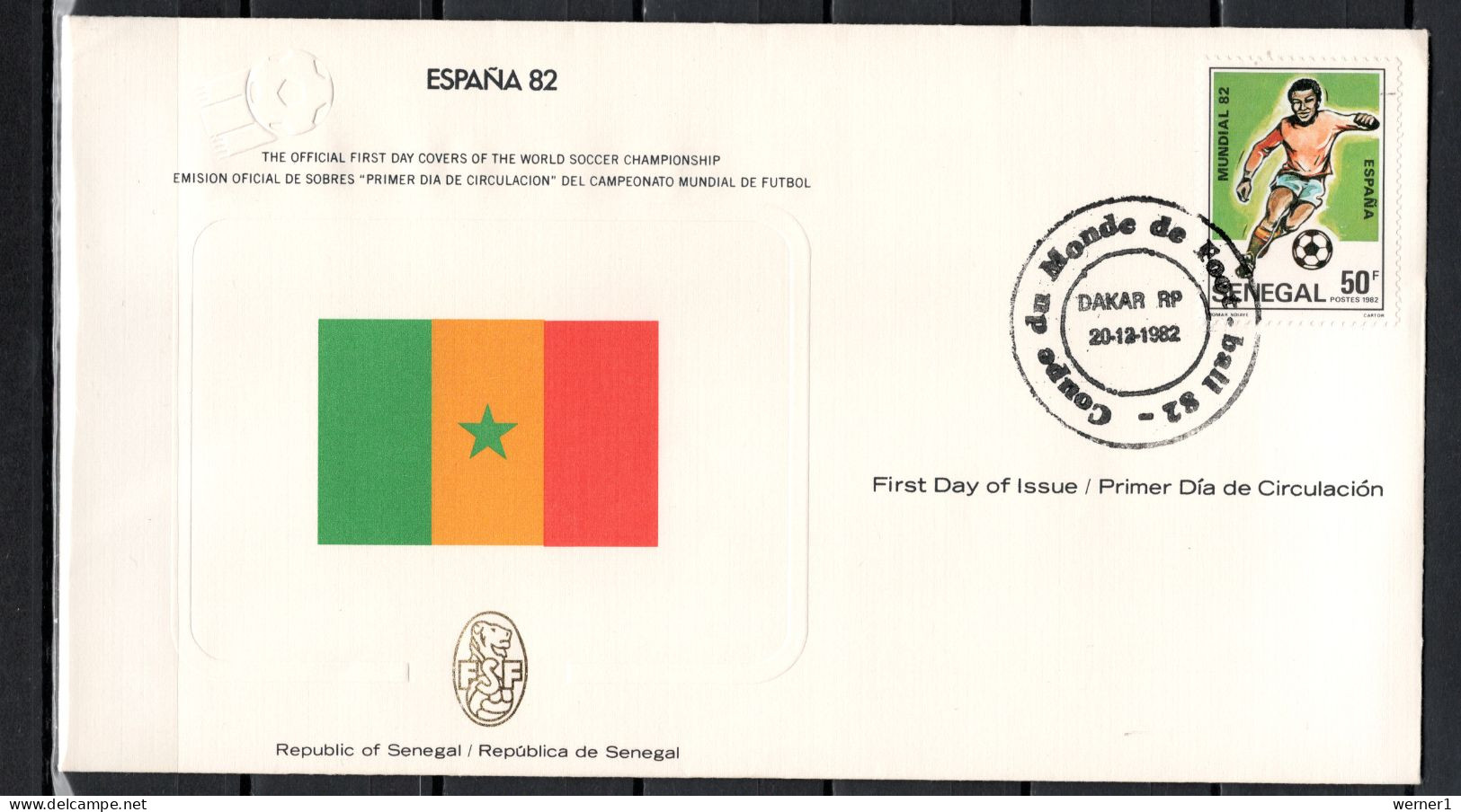 Senegal 1982 Football Soccer World Cup Commemorative FDC - 1982 – Spain