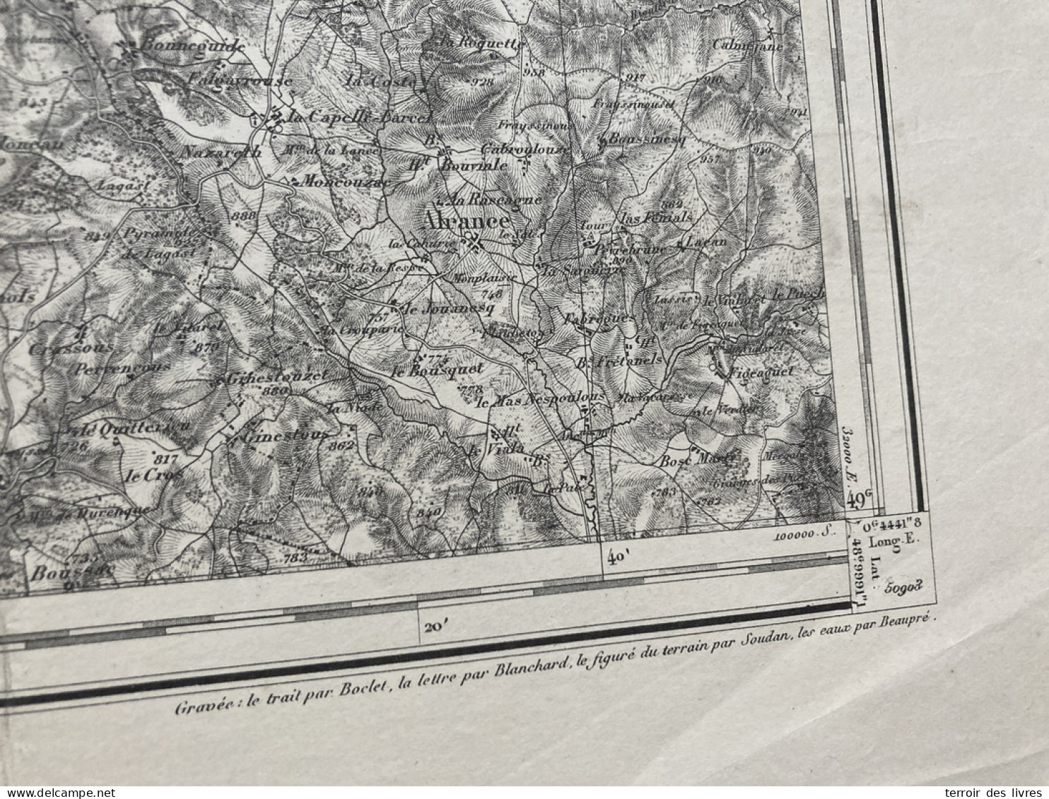 Carte état Major RODEZ S.E. 1893 35x54cm SAINTE JULIETTE SUR VIAUR CALMONT COMPS-LA-GRAND-VILLE CASSAGNES-BEGONHES SALMI - Landkarten