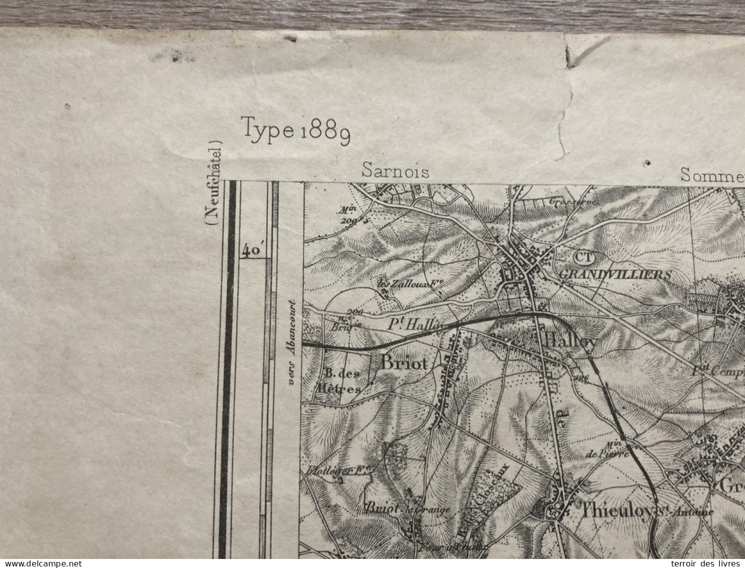 Carte état Major MONTDIDIER S.O. 1837 1890 35x54cm FRANCASTEL VIEFVILLERS OURCEL-MAISON AUCHY-LA-MONTAGNE PUITS-LA-VALLE - Landkarten