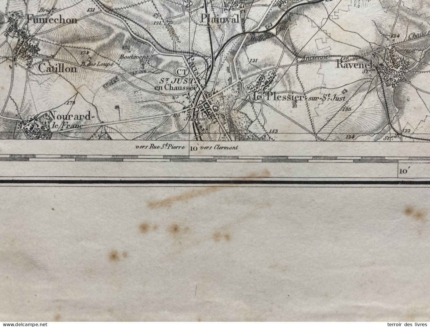 Carte état Major MONTDIDIER S.E. 1890 35x54cm DOMFRONT RUBESCOURT ROYAUCOURT DOMPIERRE GODENVILLERS AYENCOURT LE-PLOYRON - Cartes Géographiques