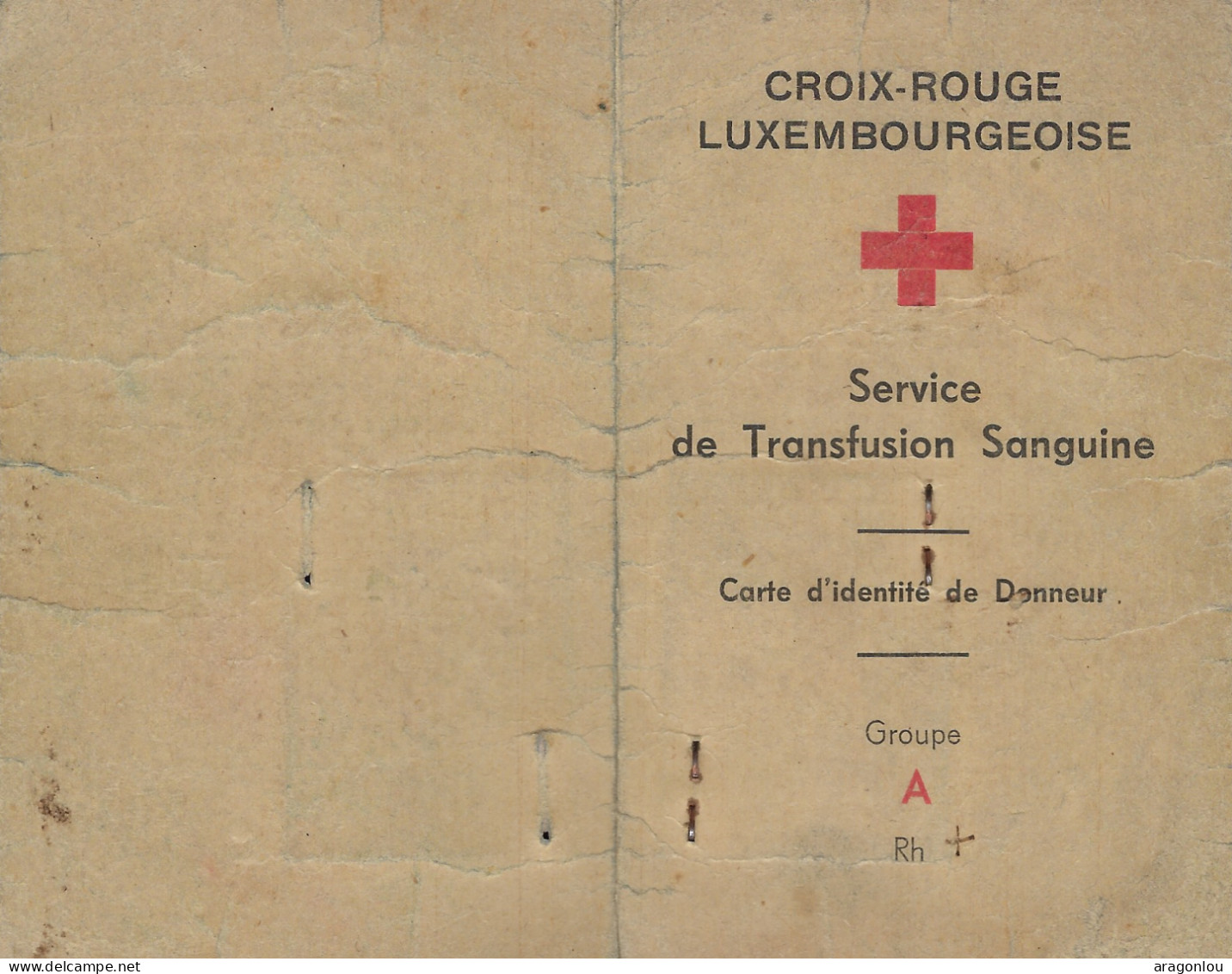 Luxembourg - Luxemburg - SERVICE DE TRANSFUSION SANGUINE  -  CROIX ROUGE , LUXEMBOURGEOISE - Historical Documents