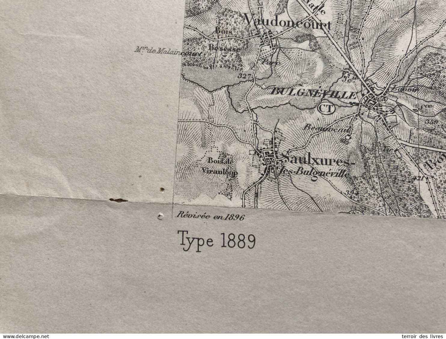 Carte état Major MIRECOURT 1896 35x54cm OFFROICOURT VIVIERS-LES-OFFROICOURT REMICOURT ESTRENNES THIRAUCOURT GIROVILLERS- - Geographical Maps