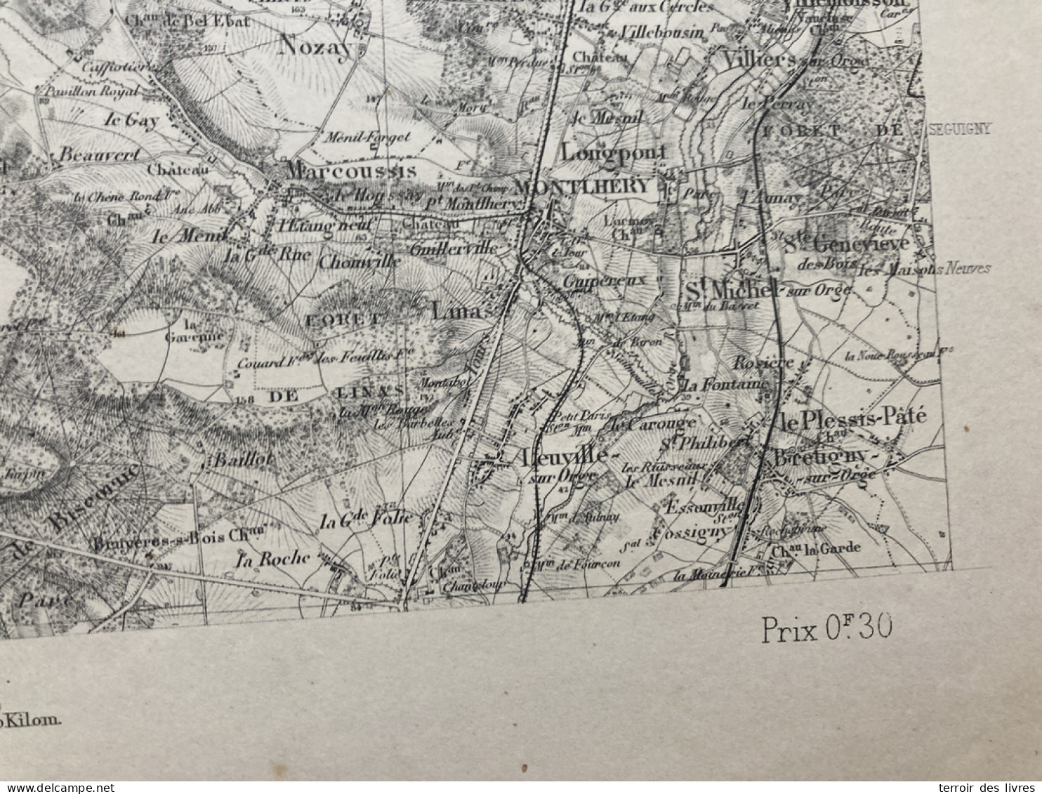 Carte état Major MELUN 1888 35x54cm CHEVREUSE RHODON MILON-LA-CHAPELLE ST-REMY-LES-CHEVREUSE CHOISEL ST-LAMBERT BOULLAY- - Landkarten