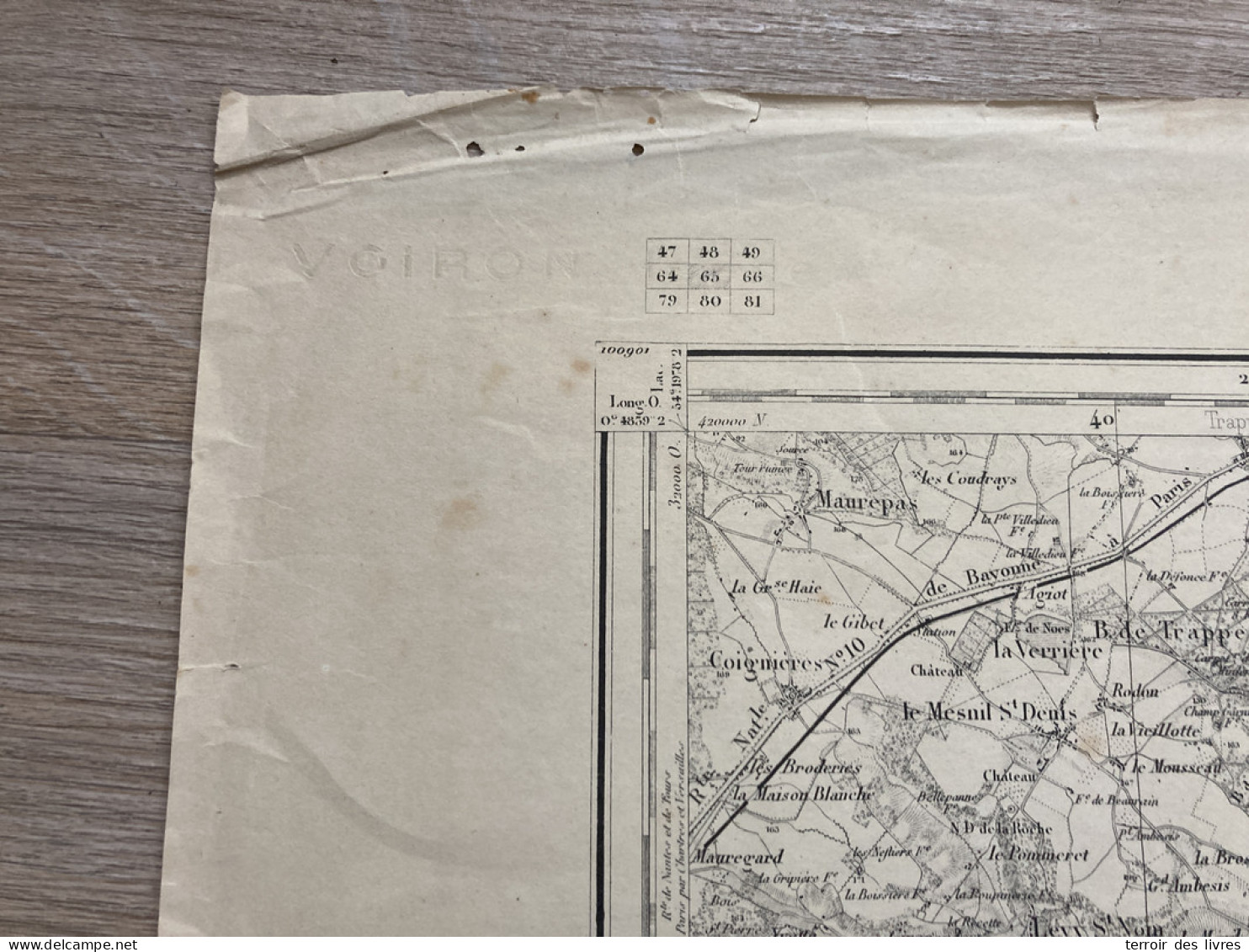 Carte état Major MELUN 1888 35x54cm CHEVREUSE RHODON MILON-LA-CHAPELLE ST-REMY-LES-CHEVREUSE CHOISEL ST-LAMBERT BOULLAY- - Cartes Géographiques