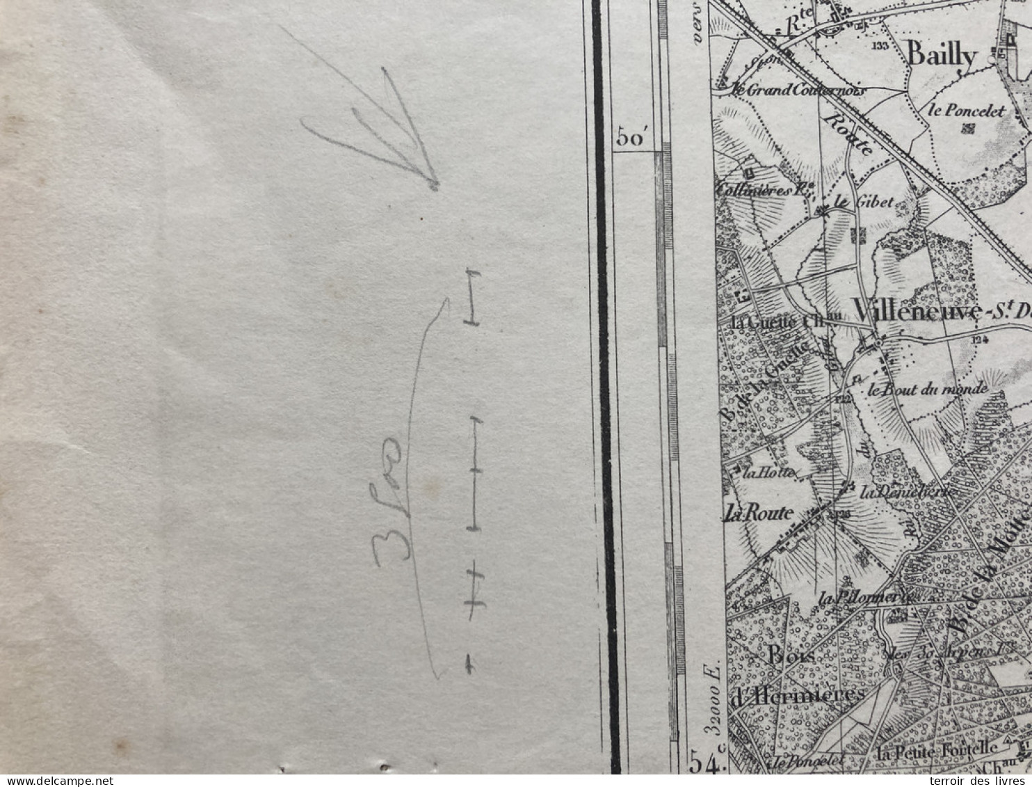 Carte état Major MEAUX S.O. 1832 1888 35x54cm MAISONCELLES EN BRIE LA-HAUTE-MAISON SANCY GIREMOUTIERS VAUCOURTOIS LA-CHA - Geographische Kaarten